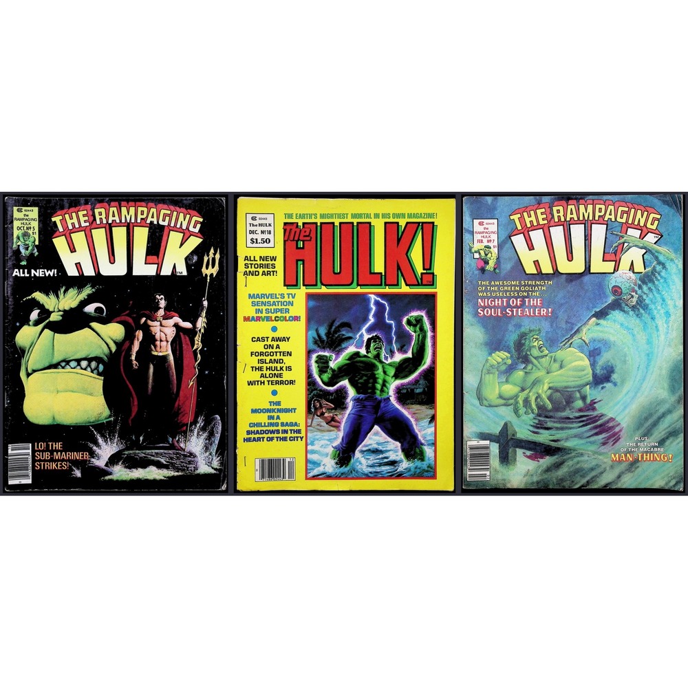 The Rampaging Hulk #5 7 18 Marvel Magazine Comic Book Lot 3x Comic Lot